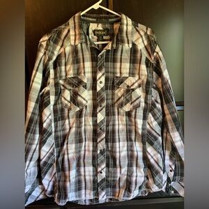 Helix Mens long sleeve shirt XL black burgundy